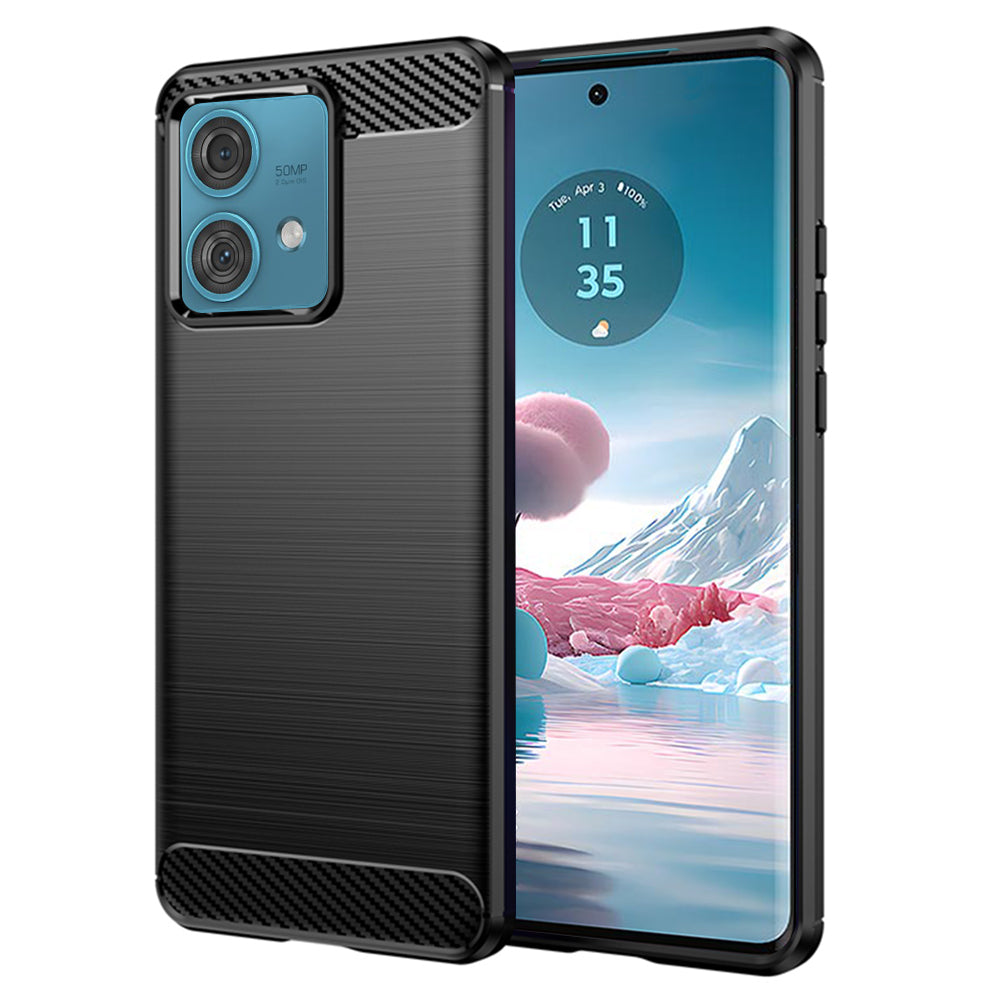 Hülle für Motorola Edge 40 Neo, Techsuit, Carbon, Schwarz