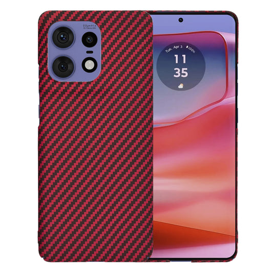 Hülle für Motorola Edge 50 Pro, Techsuit, Carbonite FiberShell, Rot