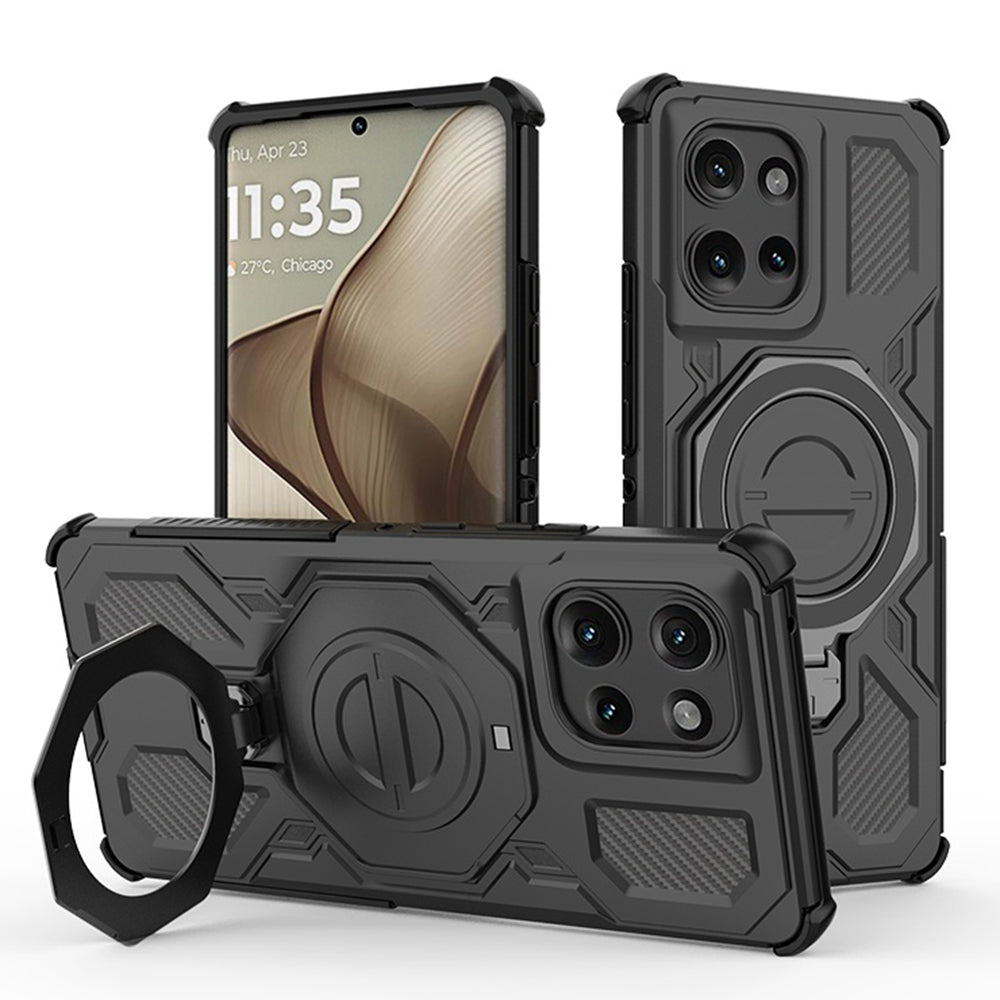 Case for Motorola Edge 50, Techsuit, Carbon Shield Pro, Black
