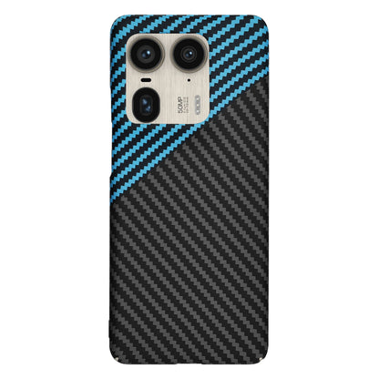Hülle für Motorola Edge 50 Ultra, Techsuit, Carbonite FiberShell, Schwarz Blau