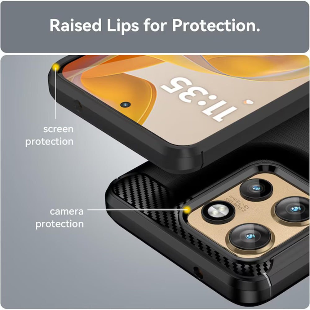 Hülle für Motorola Edge 60 Neo / Edge 50 Neo, Techsuit, Carbon, Blau