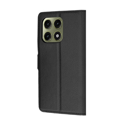 Hülle für Motorola Edge 70 Pro, Techsuit, Leder-Folio, Schwarz