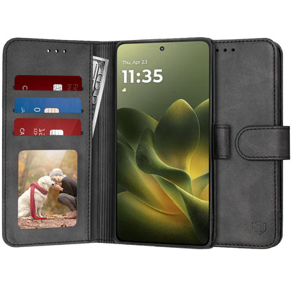 Hülle für Motorola Edge 70, Techsuit, Diary Book, Schwarz