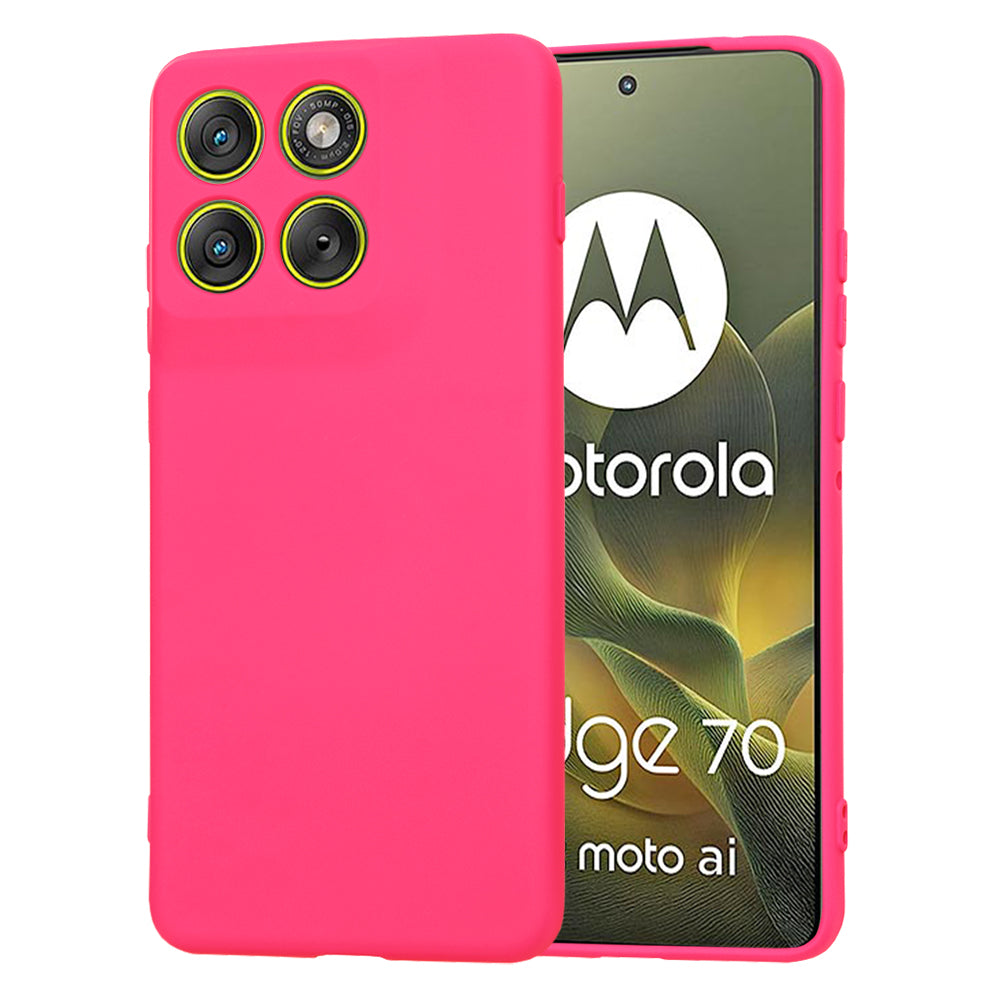 Hülle für Motorola Edge 70, Techsuit, SoftFlex, Dunkelrosa
