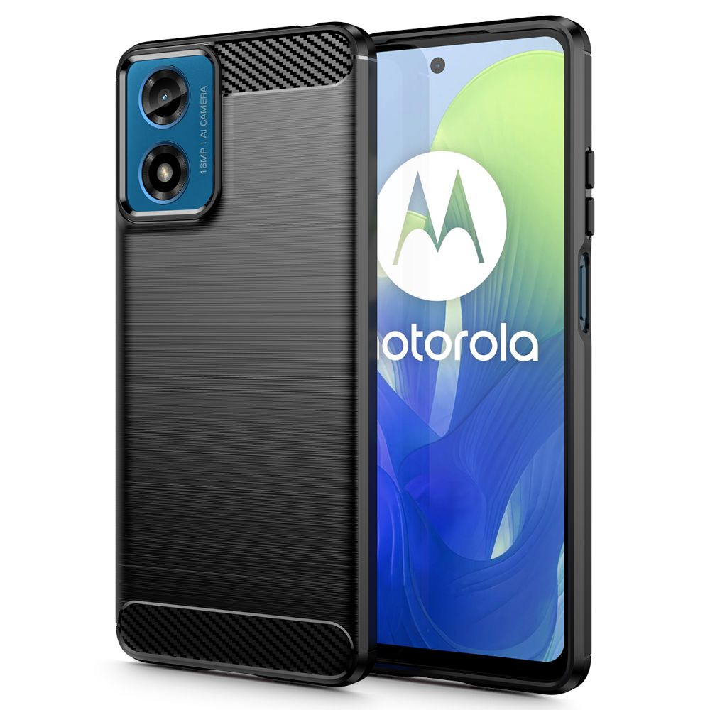 Hülle für Motorola Moto G24 Power / G04 / G24 / E14, Tech-Protect, Carbon, Schwarz