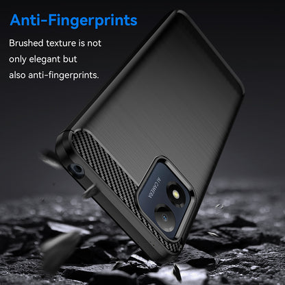 Hülle für Motorola Moto E13, Techsuit, Carbon, Schwarz