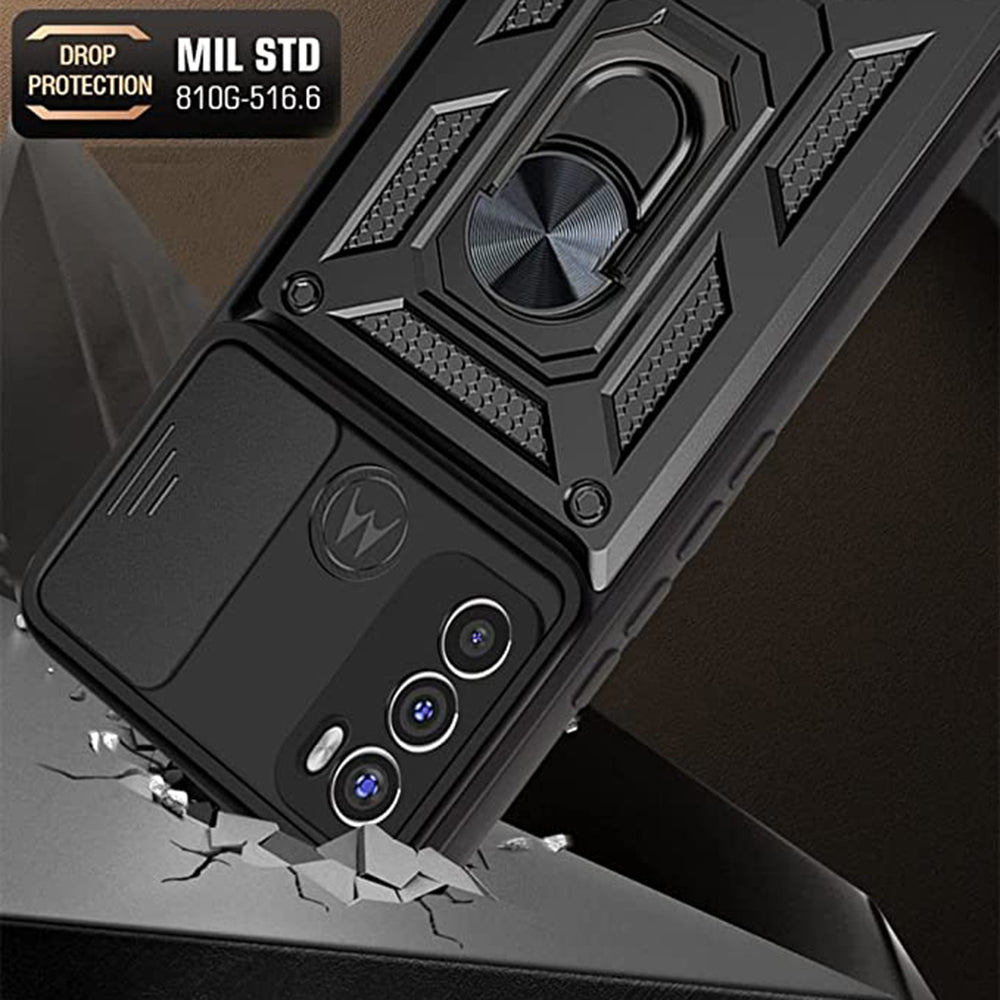 Hülle für Motorola Moto E40 / E30 / E20, Techsuit, CamShield, Schwarz