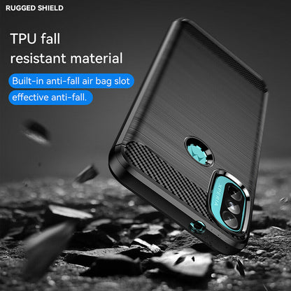 Hülle für Motorola Moto E40 / E30 / E20, Techsuit, Carbon, Schwarz