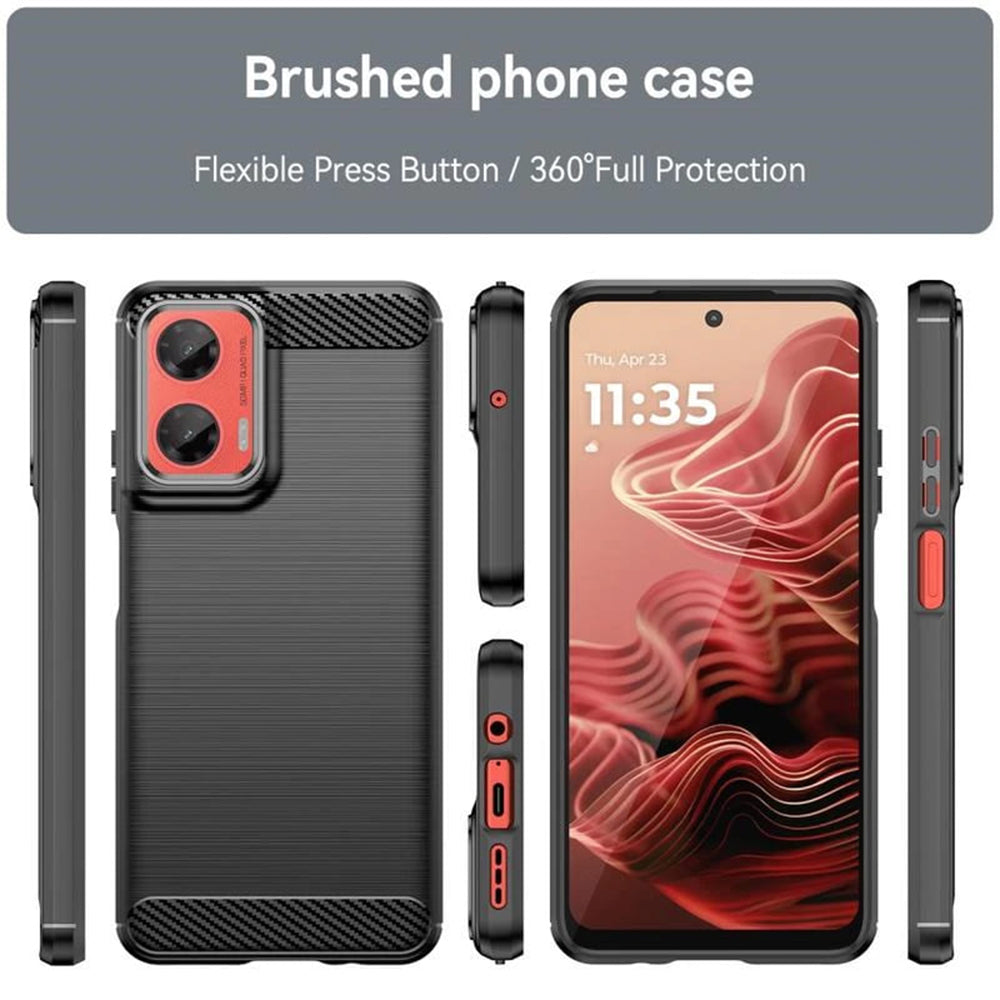 Hülle für Motorola Moto G06 Power / G06, Techsuit, Carbon, Schwarz