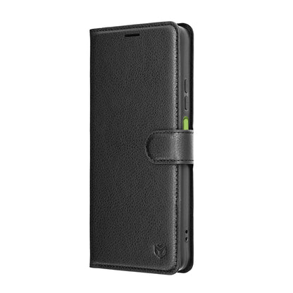 Hülle für Motorola Moto G06, Techsuit, Leather Folio, Schwarz