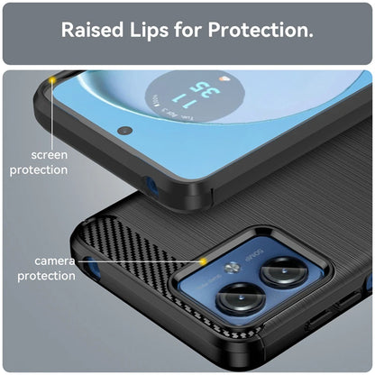 Hülle für Motorola Moto G14, Techsuit, Carbon, Blau