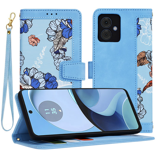 Hülle für Motorola Moto G14, Techsuit, FlipCraft, Blau