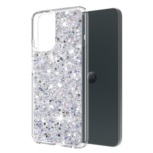 Hülle für Motorola Moto G14, Techsuit, Glitzernd, Weiß