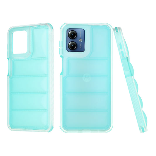Hülle für Motorola Moto G14, Techsuit, Wave Shield, Türkis