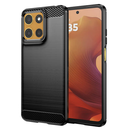 Hülle für Motorola Moto G15 / G15 Power, Techsuit, Carbon, Schwarz
