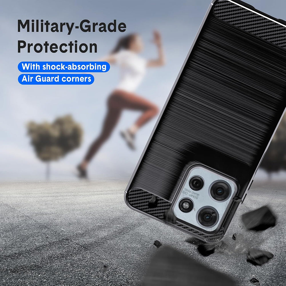 Hülle für Motorola Moto G15 / G15 Power, Techsuit, Carbon, Schwarz