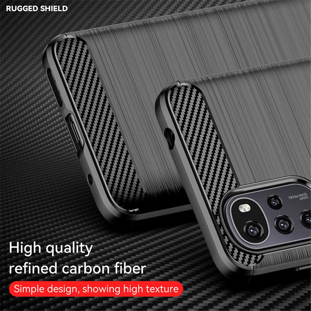 Hülle für Motorola Moto G22, Techsuit, Carbon, Schwarz