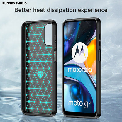 Hülle für Motorola Moto G22, Techsuit, Carbon, Schwarz