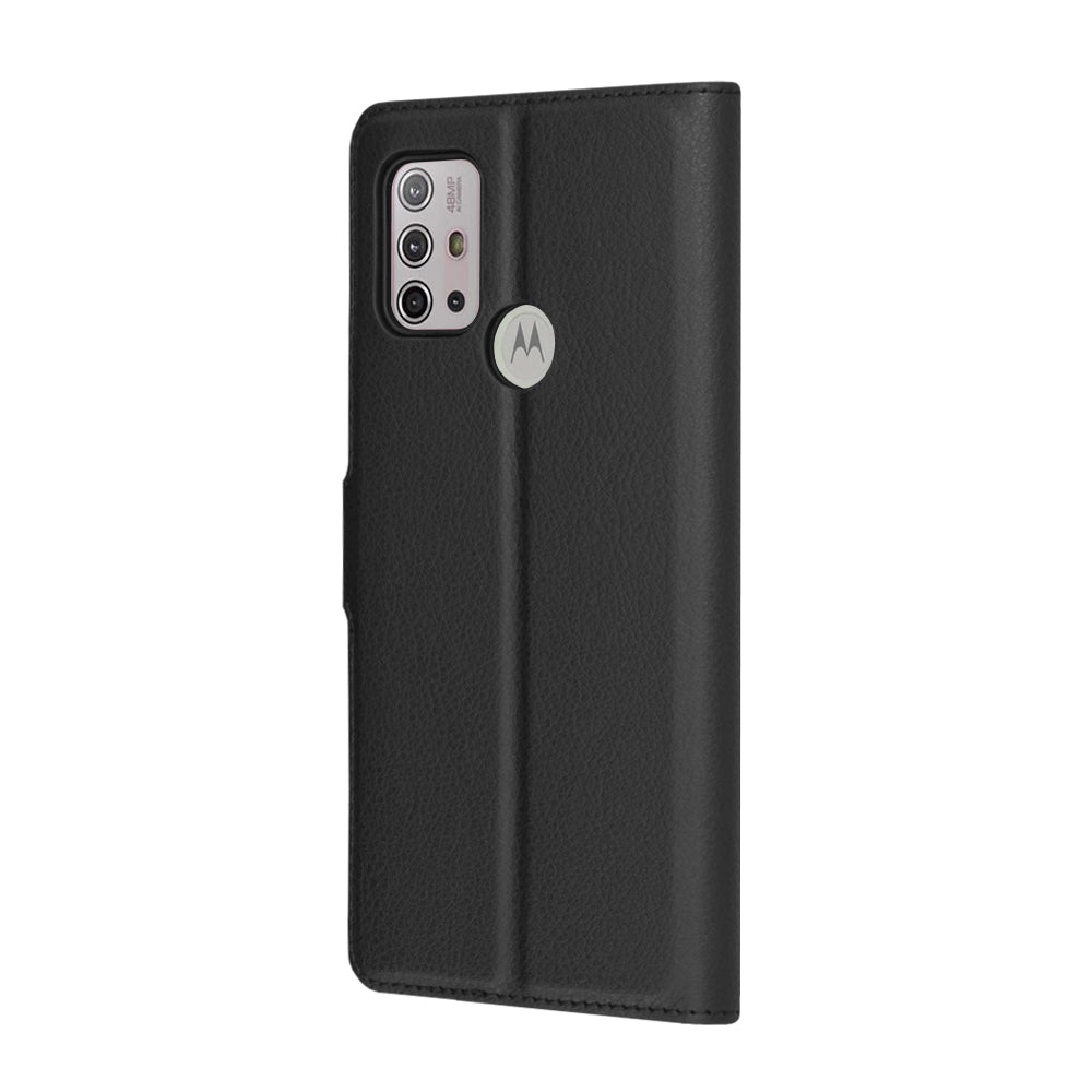 Case for Motorola Moto G30 / G20 / G10, Techsuit, Leather Folio, Black