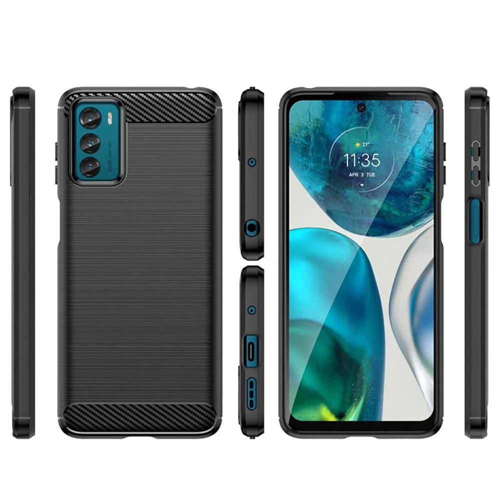 Hülle für Motorola Moto G42, Techsuit, Carbon, Schwarz
