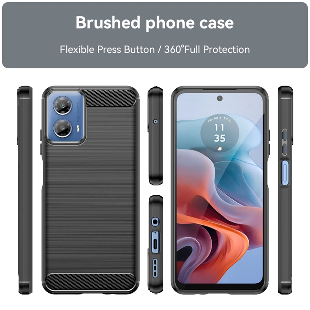 Hülle für Motorola Moto G45 / G34, Techsuit, Carbon, Schwarz