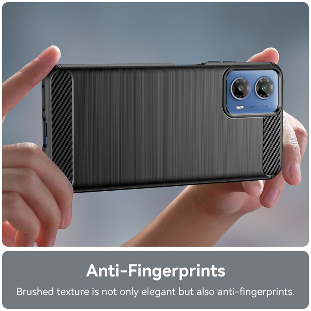 Hülle für Motorola Moto G45 / G34, Techsuit, Carbon, Schwarz