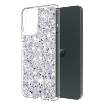 Hülle für Motorola Moto G45 / G34, Techsuit, Glitzernd, Weiß