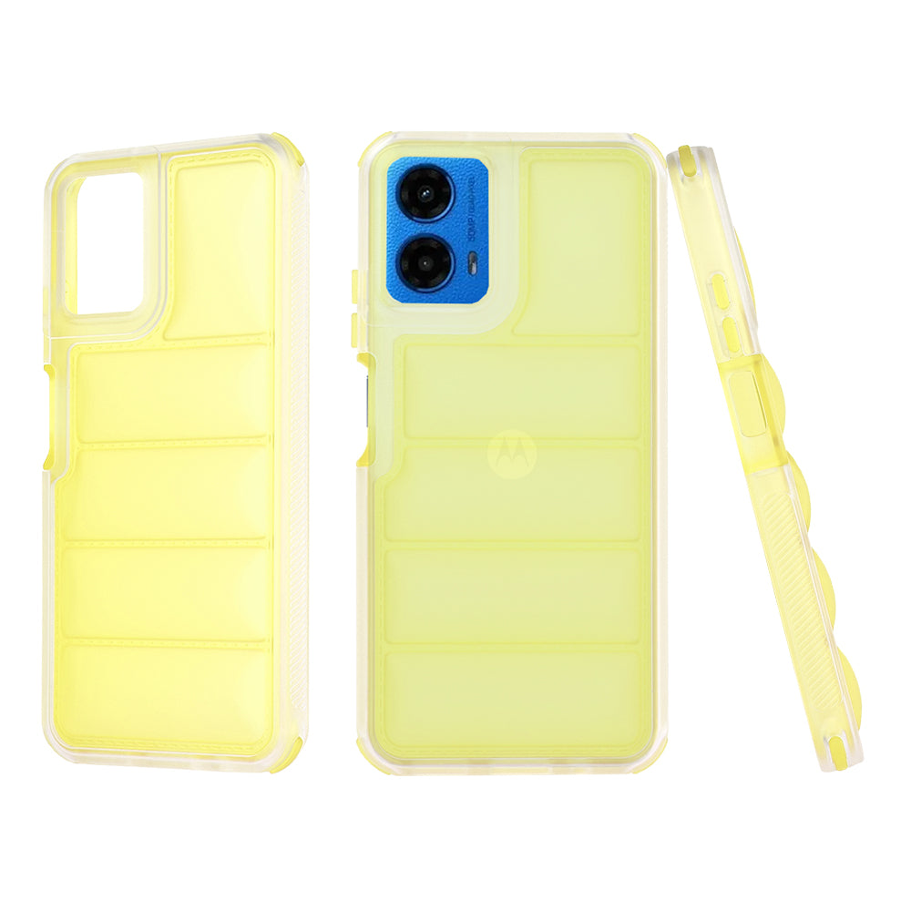 Hülle für Motorola Moto G45 / G34, Techsuit, Wave Shield, Gelb
