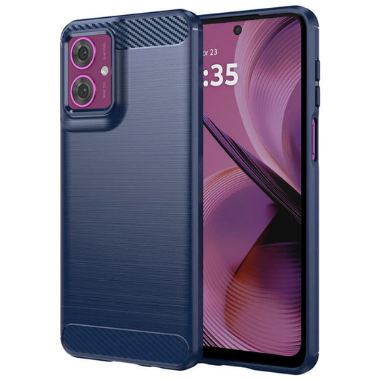 Hülle für Motorola Moto G55, Techsuit, Carbon, Blau