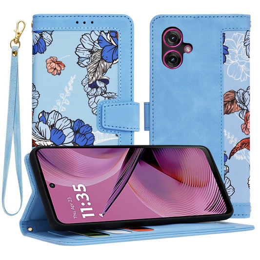 Hülle für Motorola Moto G55, Techsuit, FlipCraft, Blau