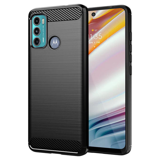 Hülle für Motorola Moto G60, Techsuit, Carbon, Schwarz