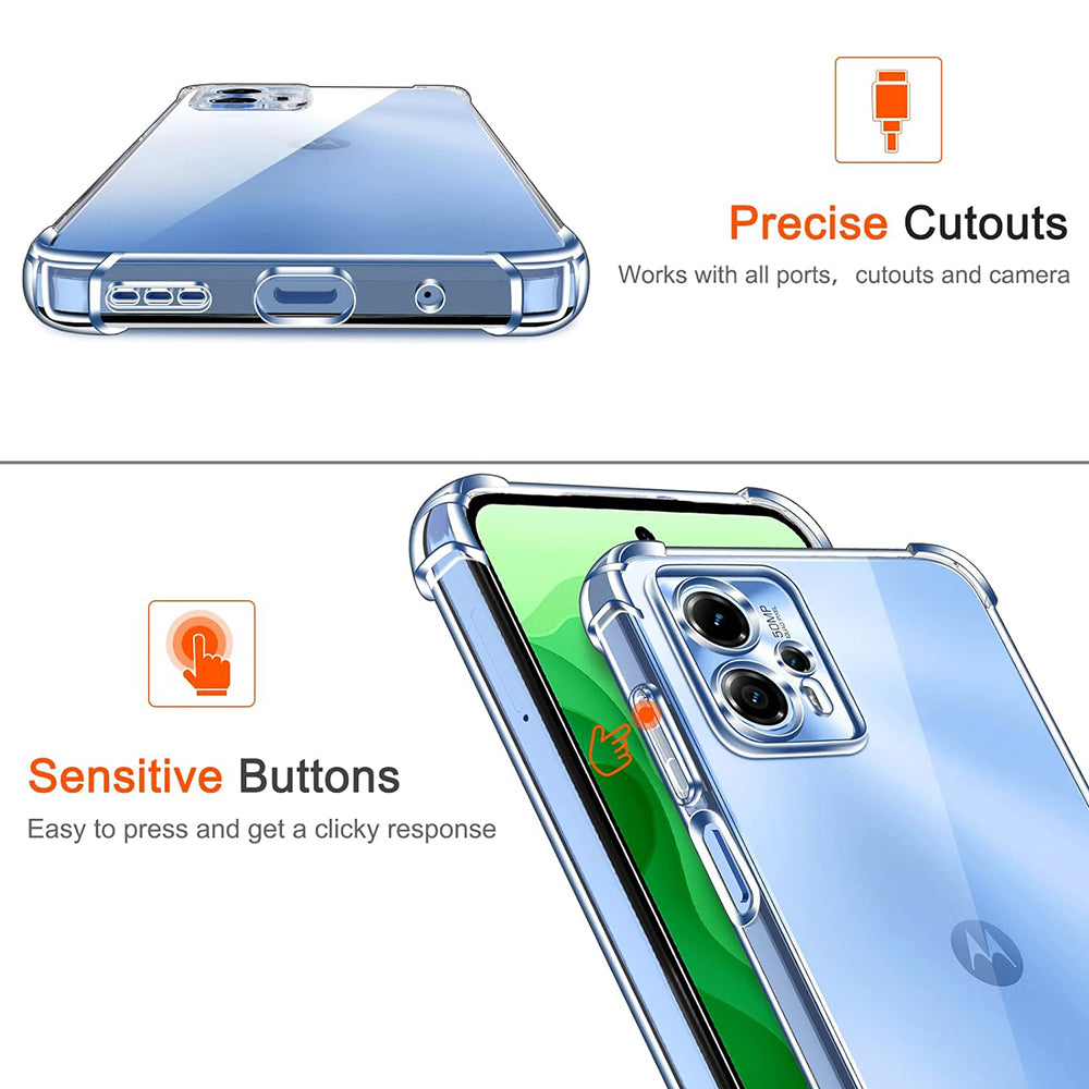 Hülle für Motorola Moto G62 5G, Techsuit, stoßfest klar, transparent