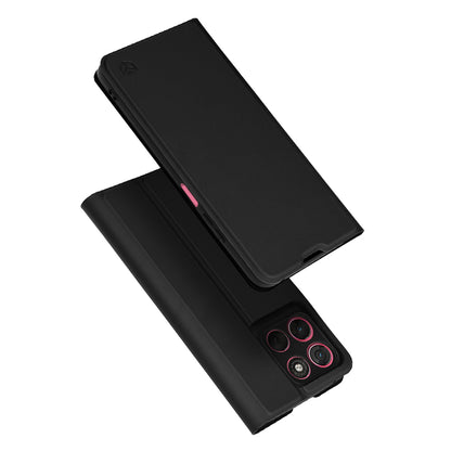 Hülle für Motorola Moto G67 Power / G57 Power, Techsuit, Magskin Book, Schwarz