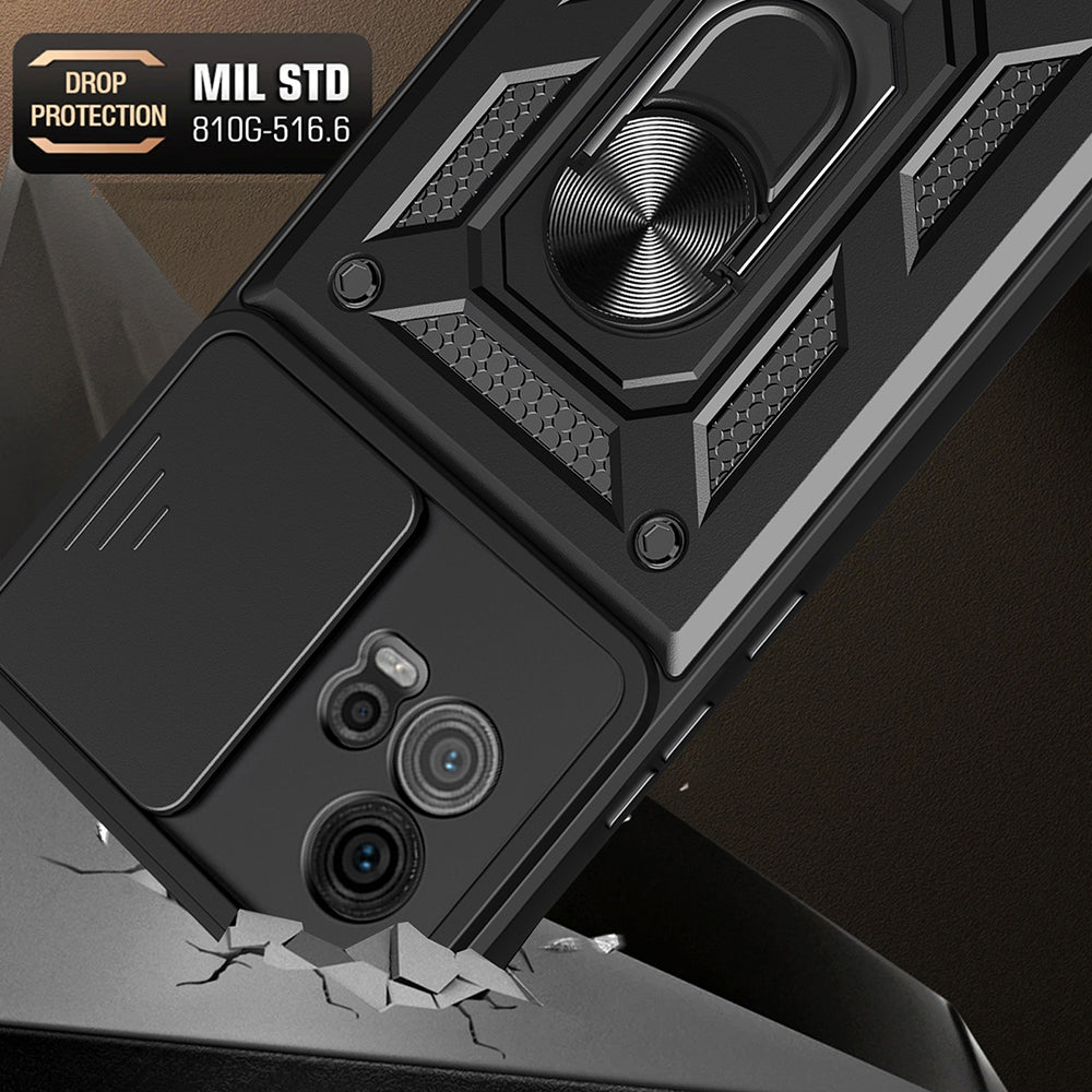 Hülle für Motorola Moto G72, Techsuit, CamShield, Schwarz