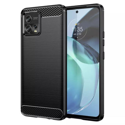 Hülle für Motorola Moto G72, Techsuit, Carbon, Schwarz