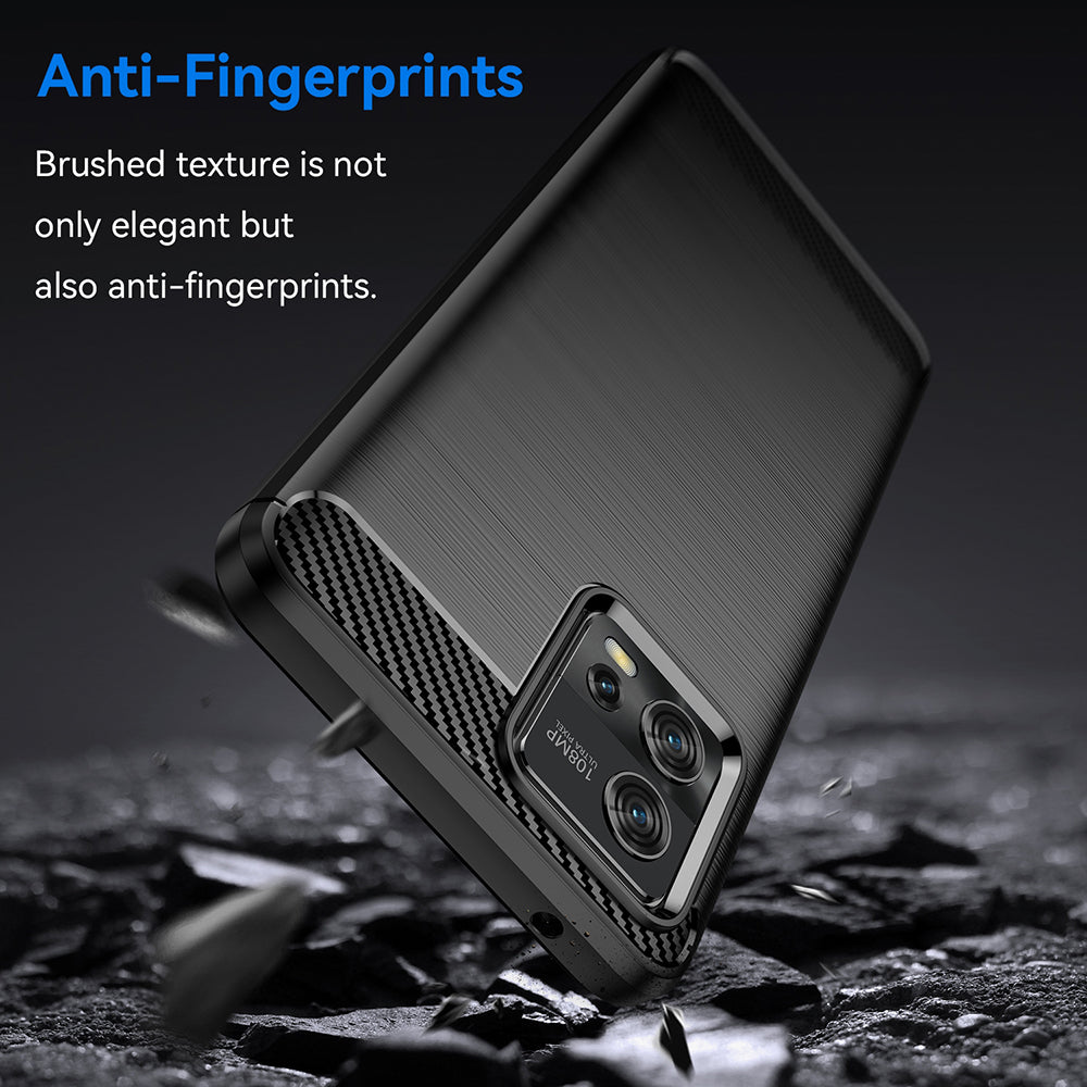 Hülle für Motorola Moto G72, Techsuit, Carbon, Schwarz