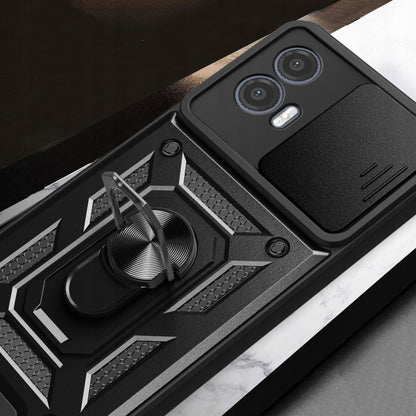 Hülle für Motorola Moto G73, Techsuit, CamShield, Schwarz