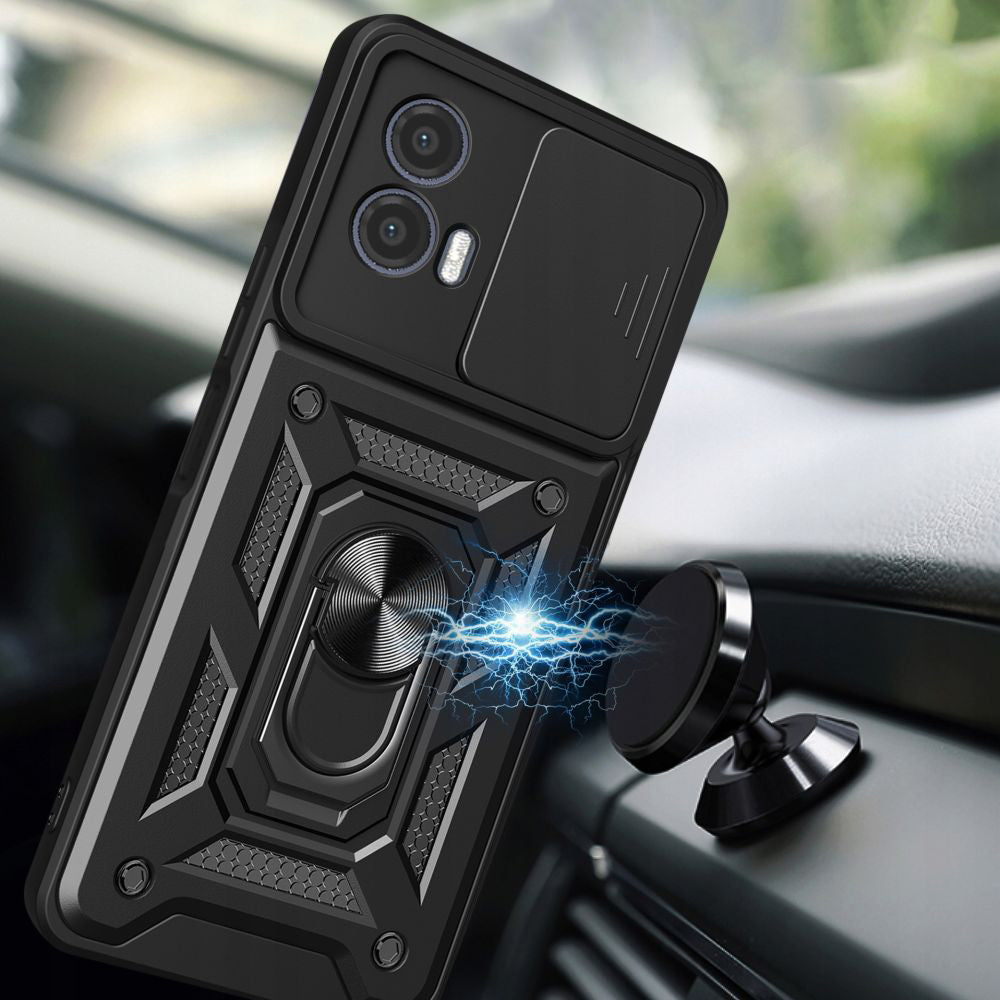 Hülle für Motorola Moto G73, Techsuit, CamShield, Schwarz