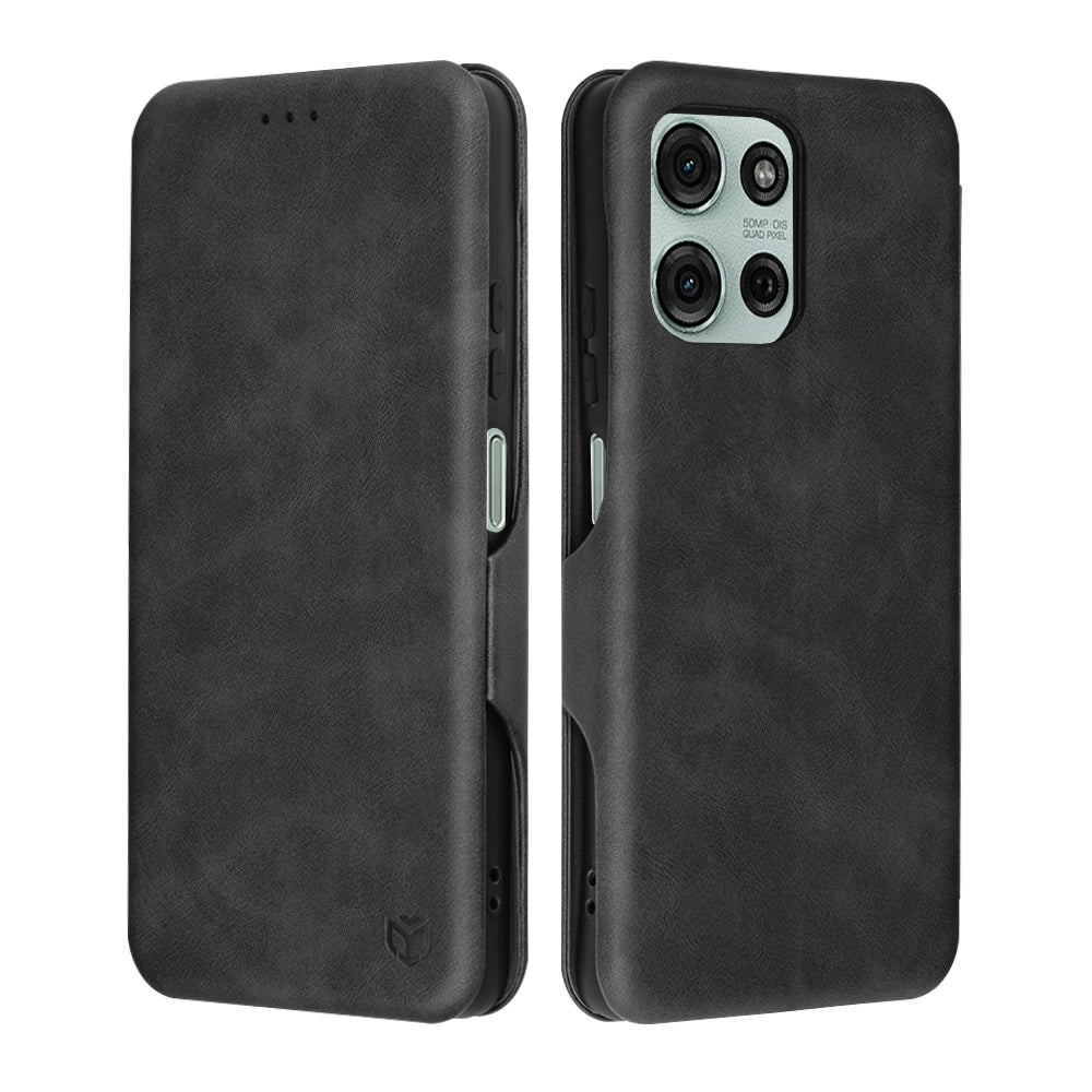 Hülle für Motorola Moto G75, Techsuit, Safe Wallet Plus, Schwarz