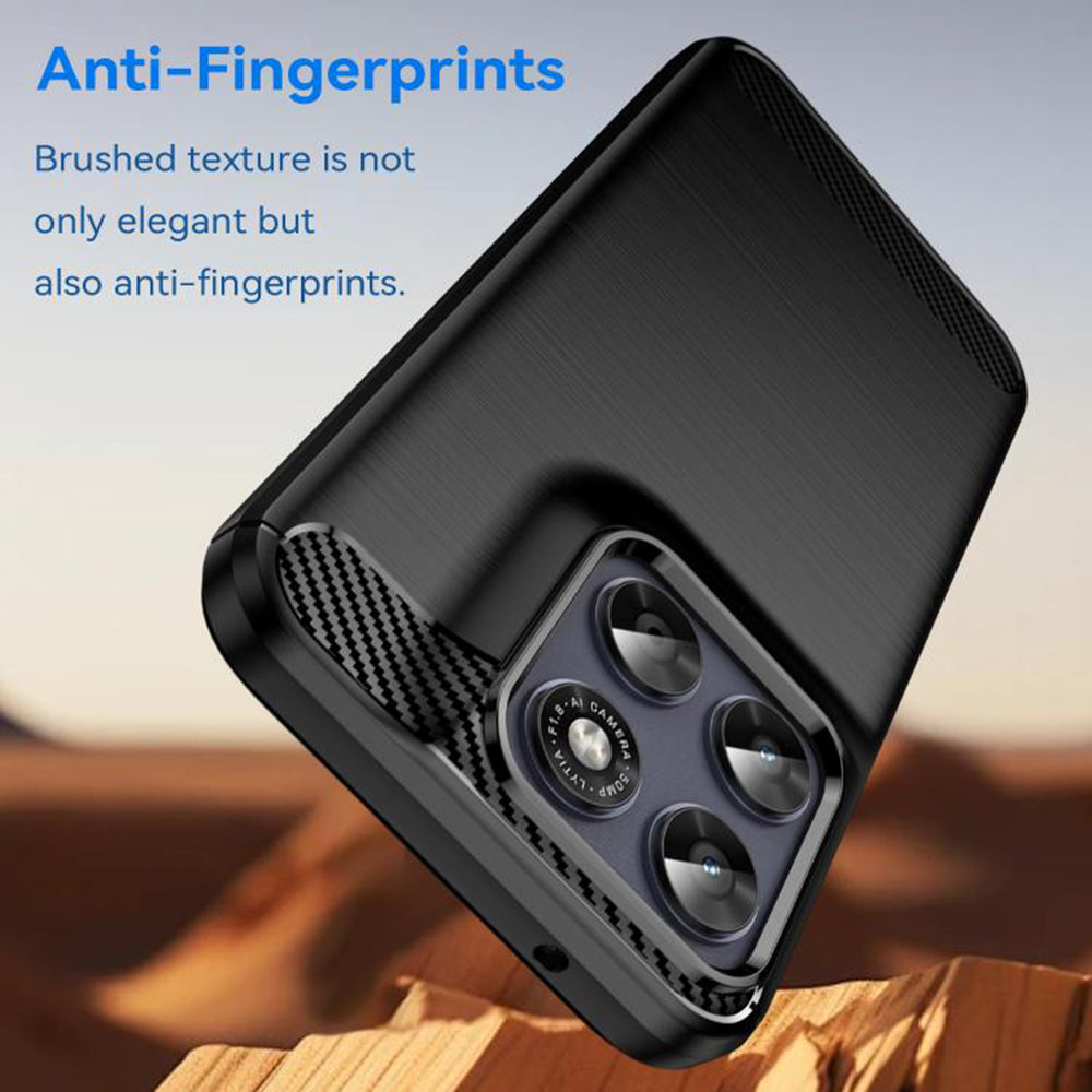 Hülle für Motorola Moto G77 / G67, Techsuit, Carbon, Schwarz