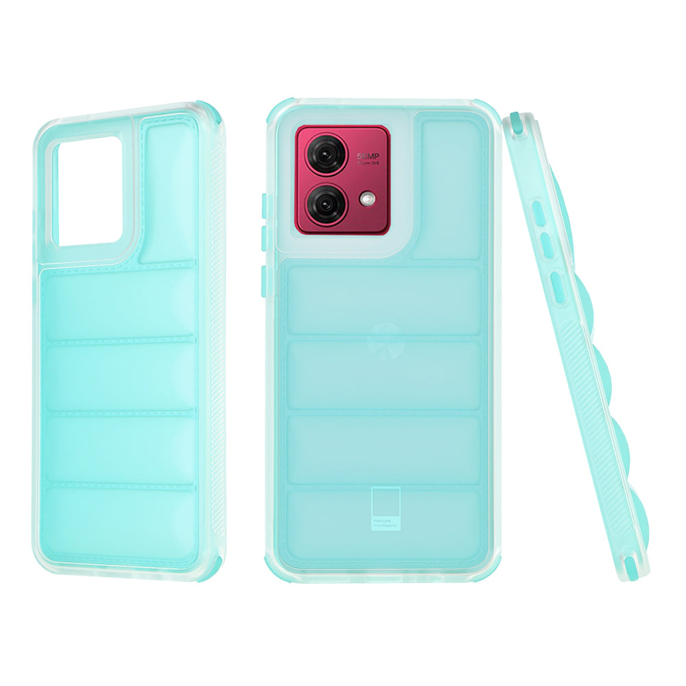 Hülle für Motorola Moto G84, Techsuit, Wave Shield, Türkis