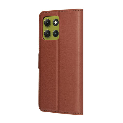 Hülle für Motorola Moto G86, Techsuit, Leather Folio, Braun