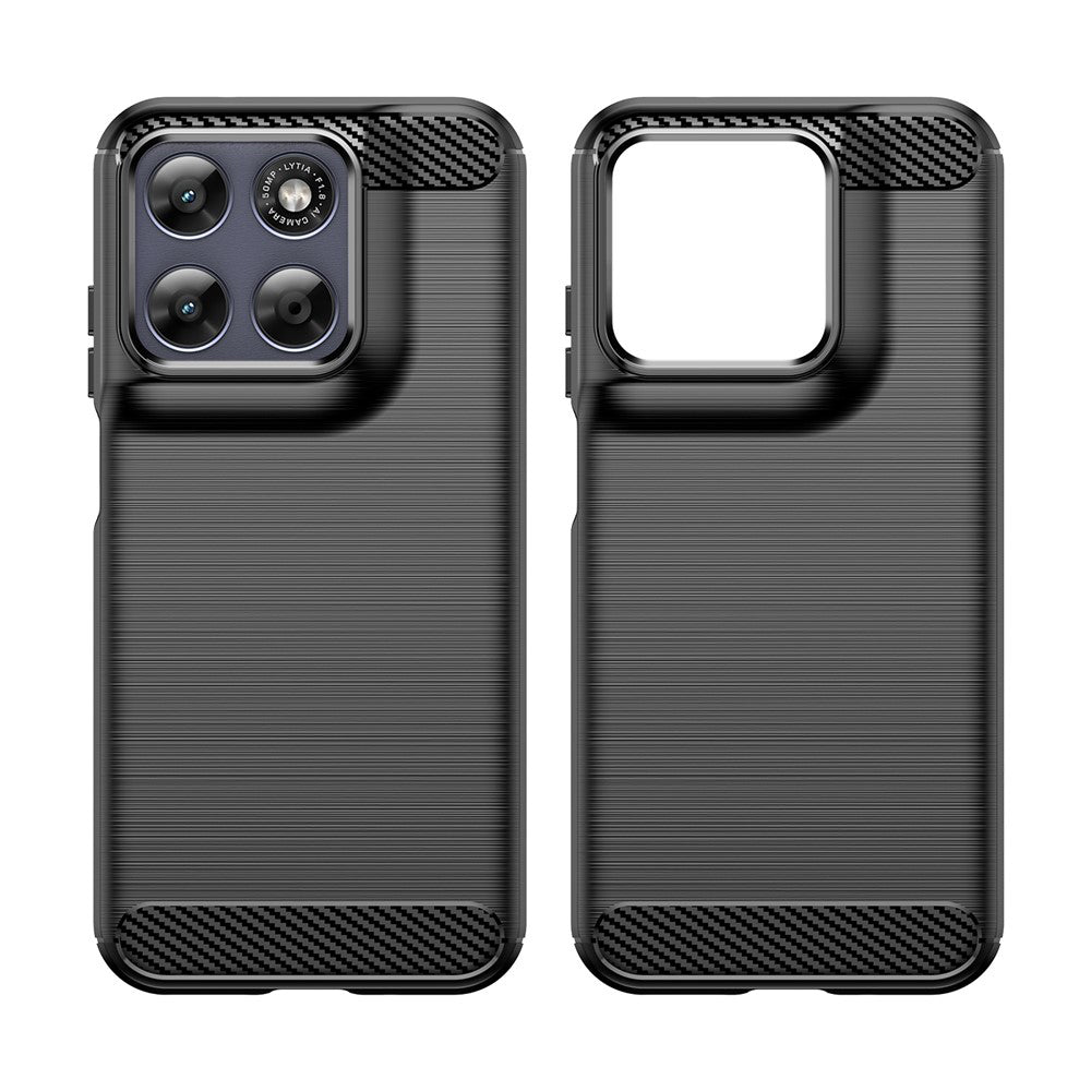 Hülle für Motorola Moto G87, Techsuit, Carbon, Schwarz