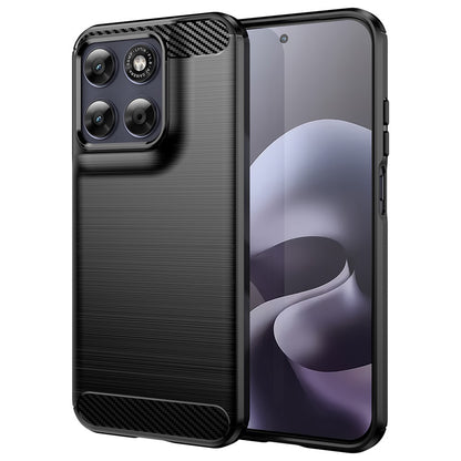 Hülle für Motorola Moto G87, Techsuit, Carbon, Schwarz