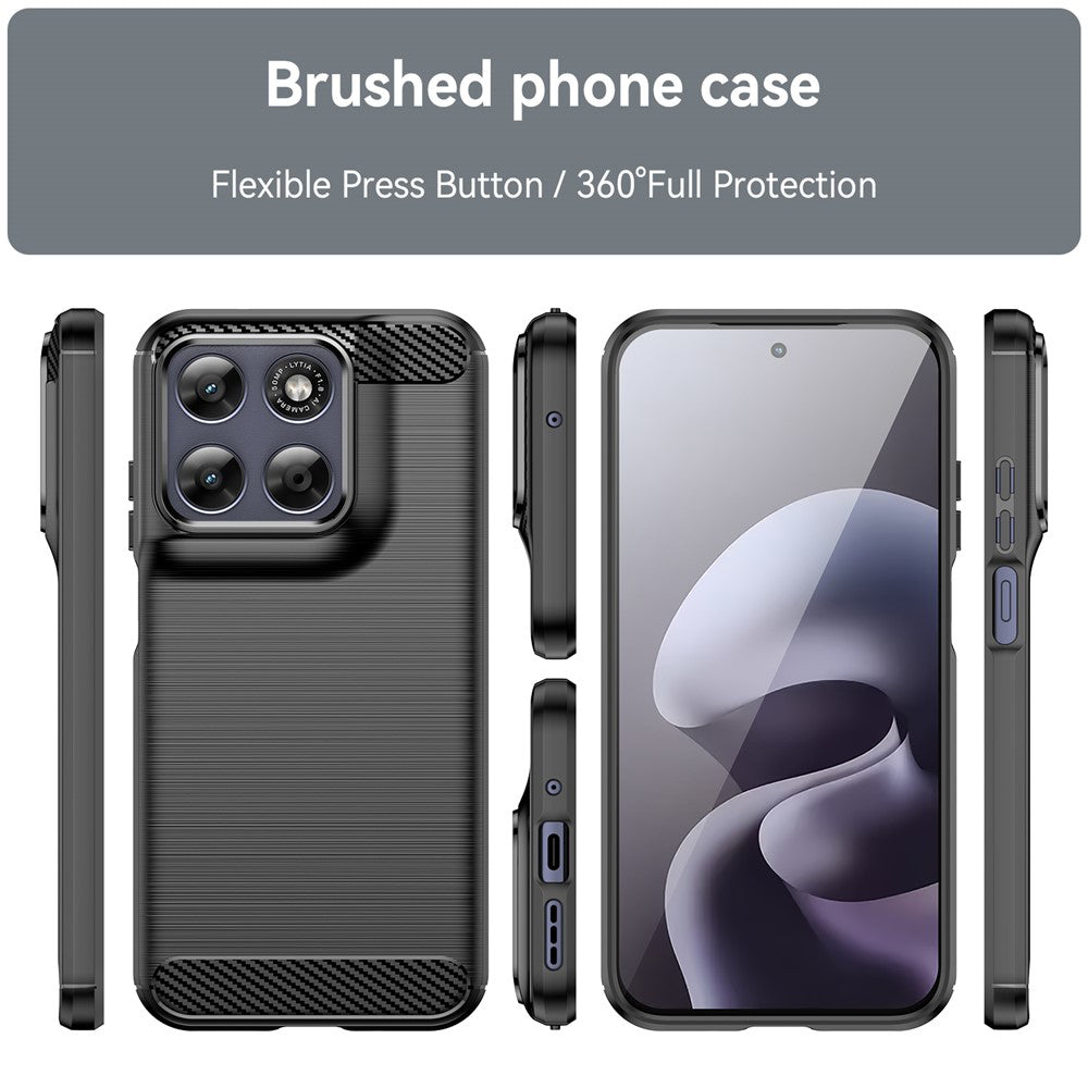 Hülle für Motorola Moto G87, Techsuit, Carbon, Schwarz