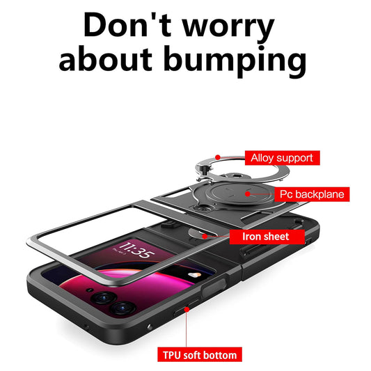 Hülle für Motorola Razr 60 Ultra, Techsuit, CamGuard Pro, Schwarz
