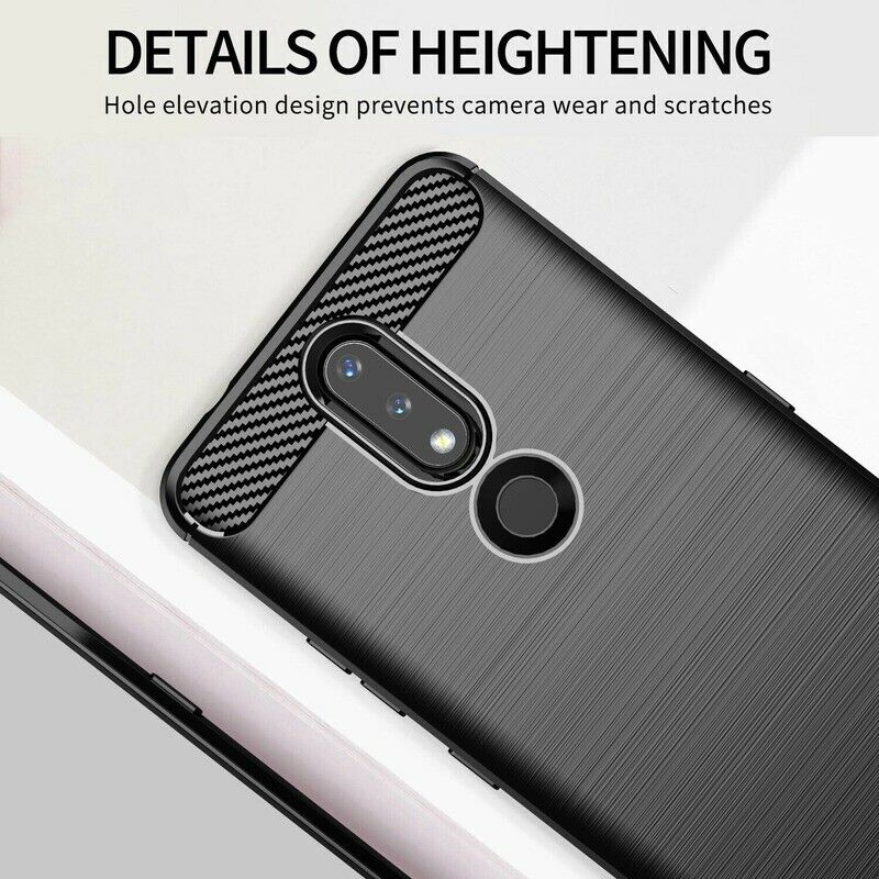 Hülle für Nokia 2.4, Techsuit, Carbon, Schwarz