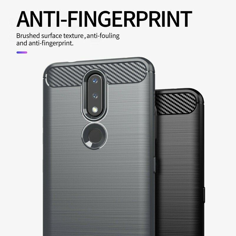 Hülle für Nokia 2.4, Techsuit, Carbon, Schwarz