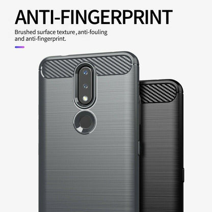 Hülle für Nokia 2.4, Techsuit, Carbon, Schwarz