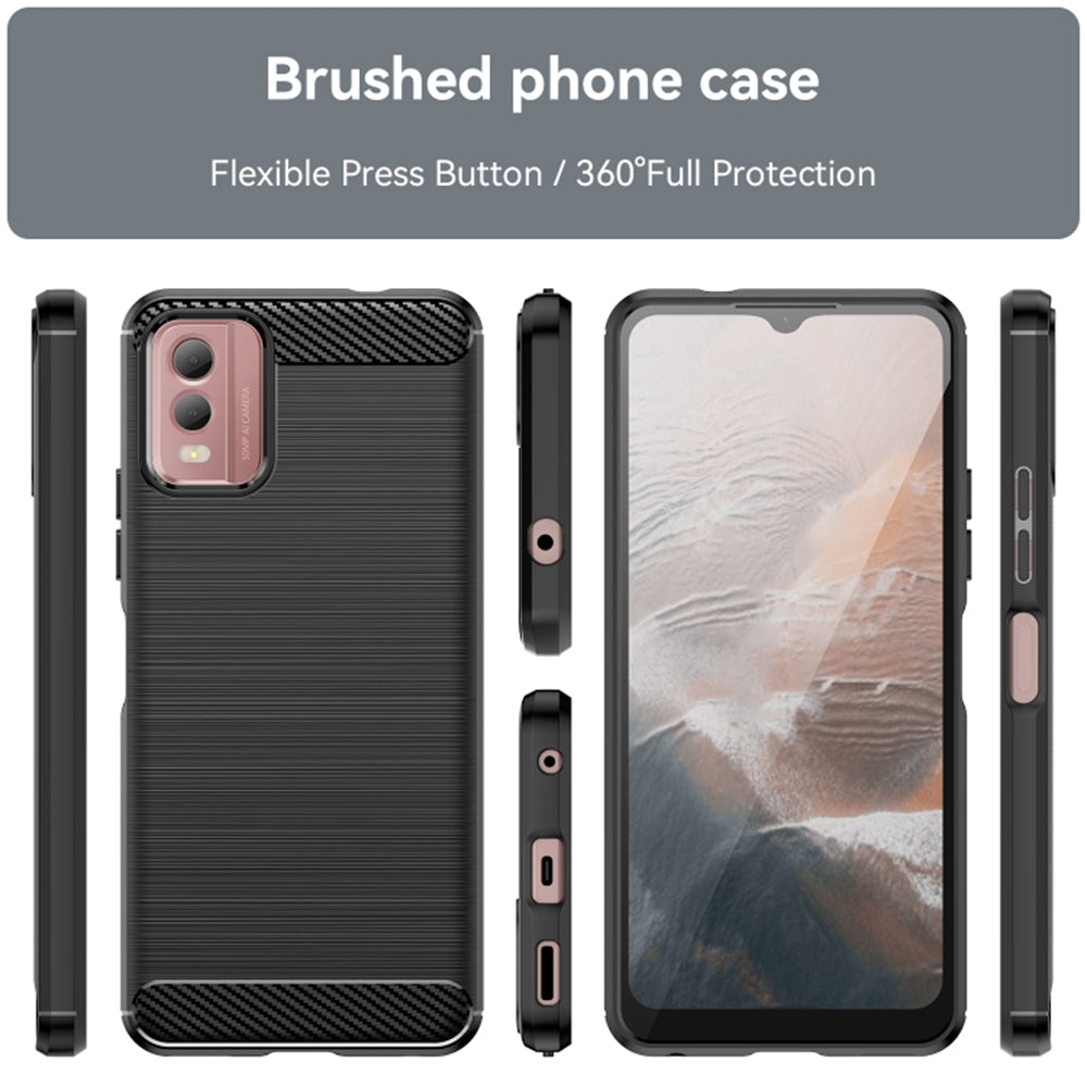 Hülle für Nokia C32, Techsuit, Carbon, Schwarz
